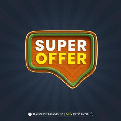 Super Offer Sale Banner with Editable Text – Free Download