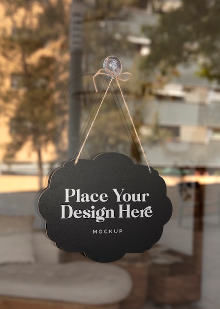 Blackboard Sign Mockup in Shop Window – Free Stock Photo, Download for Free