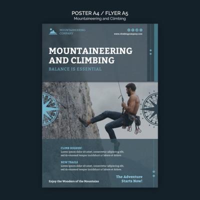 Mountaineering Poster Template for Free Download