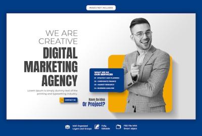 Digital Marketing Agency and Corporate Web Banner Template – Free to Download