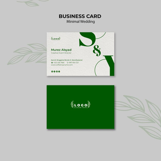 Minimal Wedding Business Card Template – Free Download