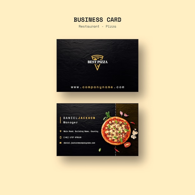 Business Card Design for Pizza Restaurant – Free Download