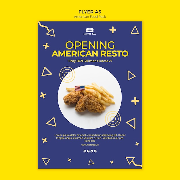 American Food Flyer Template – Download Free Stock Photo