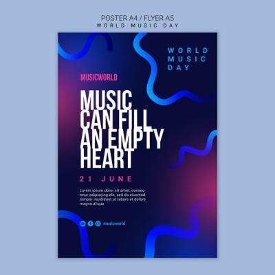 Gradient Music Template Design – Free Download