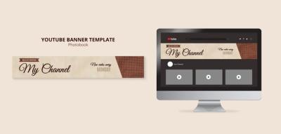 Vintage Photobook YouTube Banner Template – Free Download