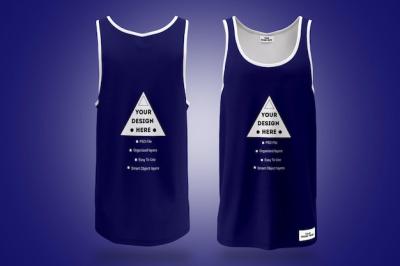 Men’s Tank Top Long T-Shirt Mockup for Free Download