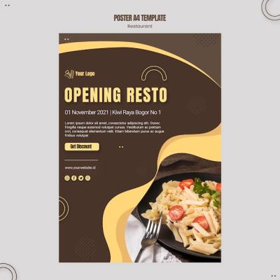 Pasta Restaurant Poster Template – Download Free Stock Photo