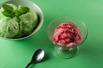 Delicious Pink and Green Ice Cream Still Life – Free Download