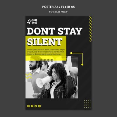 Poster Template for Fighting Racism – Free Download