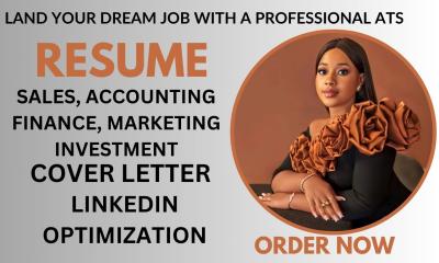 I Will Craft a Professional Sales, Marketing, Accounting, Financial, and Investment Resume