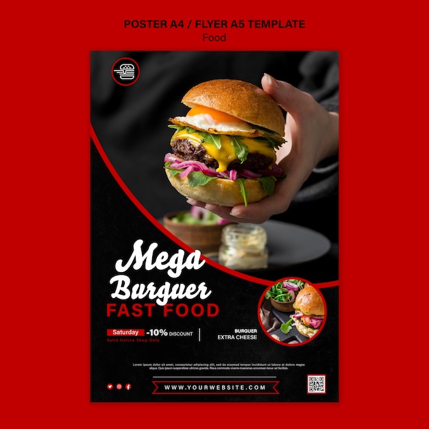 Vertical Print Template for Fast Food – Free Download