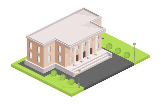 Museum Building Isometric Illustration – Free Download