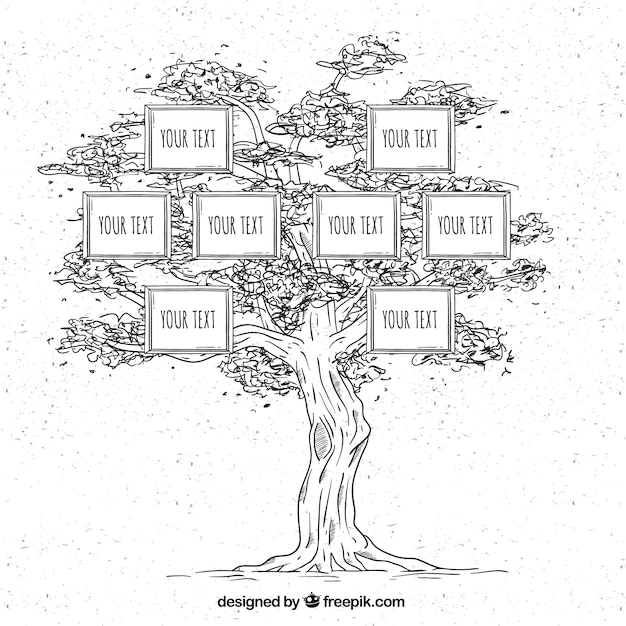 Hand-Drawn Family Tree in Vintage Style – Free to Download