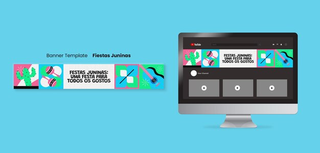 Festa Junina Celebration YouTube Banner – Free Download