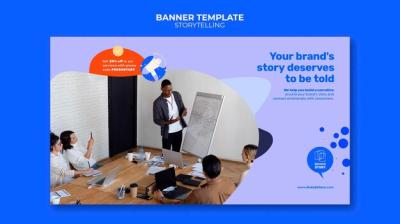 Storytelling Banner Template with Photo – Free Stock Photo Download