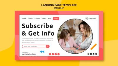 Design Info Landing Page Template – Free Download