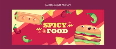 Flat Design of Food Facebook Cover – Free to Download