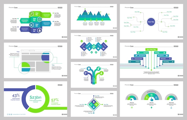 Ten Workflow Slide Templates Set – Free Download