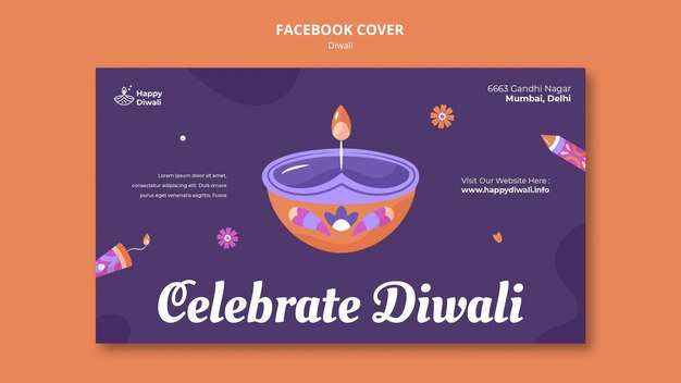 Diwali Festival Celebration Social Media Cover Template – Free to Download