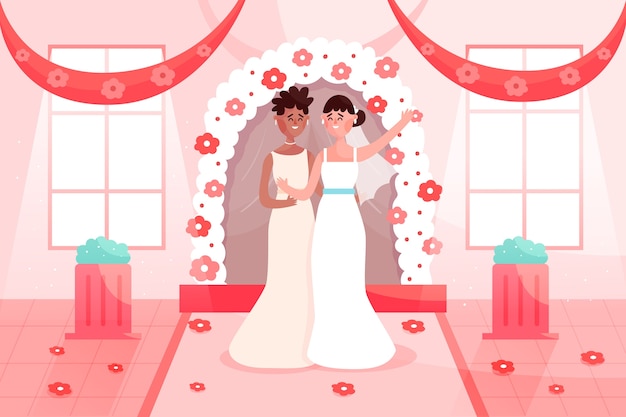 Brides Getting Married Illustration – Free Download