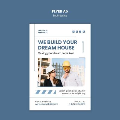 Professional Engineering Flyer Template Design for Free Download