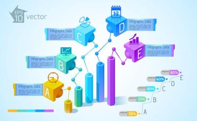 Colorful 3D Business Charts and Graphs Infographics – Free Download