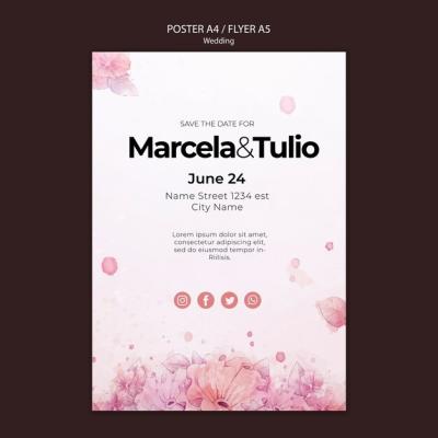 Wedding Poster Template Theme – Free Download