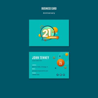 Happy Anniversary Business Card Template – Free Download