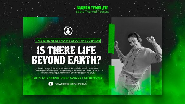 Space Themed Podcast Banner Concept – Free Download