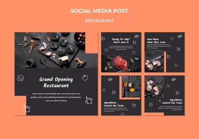 Restaurant Social Media Post Template – Download Free Stock Photo