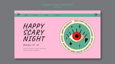 Shiny Texture Halloween Landing Page Template – Free Download