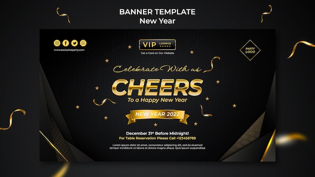 Celebrative New Year Banner Template – Free Download