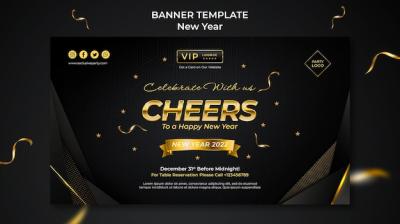 Celebrative New Year Banner Template – Free Download