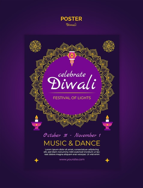 Diwali Template Design – Free Download, Free Stock Photo