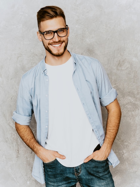 Handsome Young Man in Casual Shirt and Spectacles – Free Stock Photo for Download