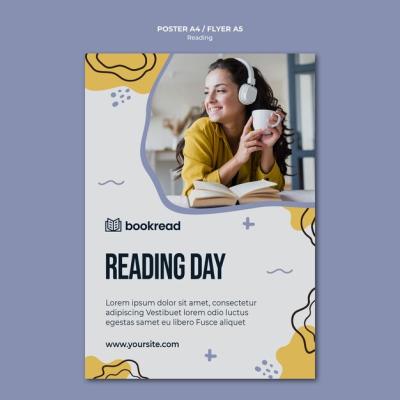 Reading Concept Flyer Template – Free Download