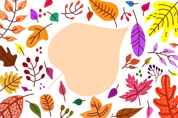 Hand Drawn Autumn Leaves Background – Free Download