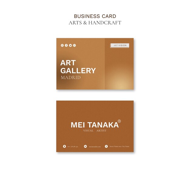 Arts and Crafts Business Card Template Design – Free Download