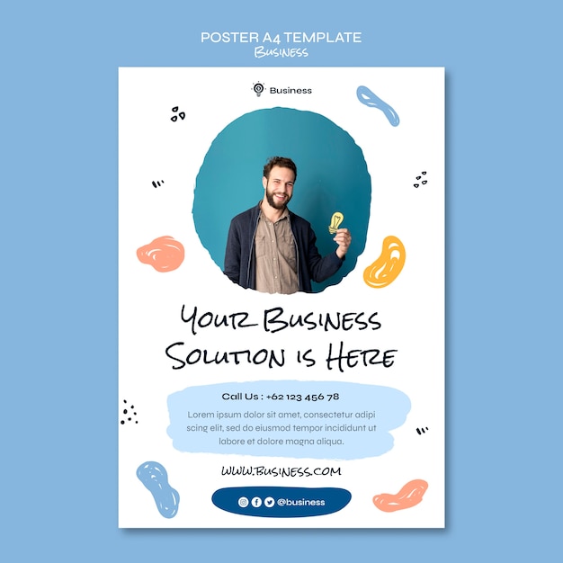 Business Solution Poster Template – Free Download for PSD Templates