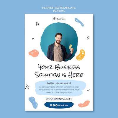 Business Solution Poster Template – Free Download for PSD Templates