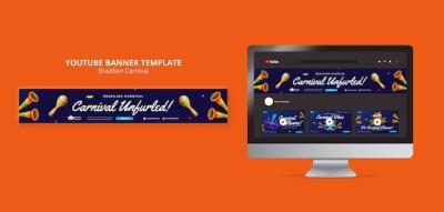 Brazilian Carnival YouTube Banner Template – Free Download