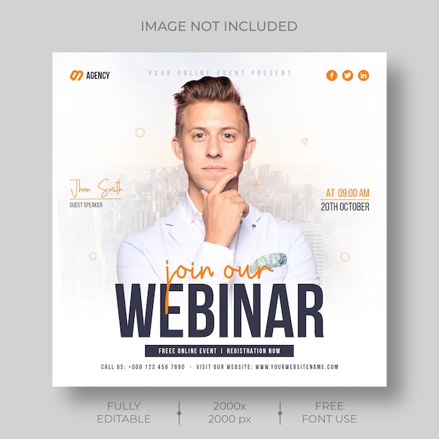 Corporate Social Media Webinar Post Template for Digital Marketing – Free Download