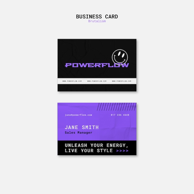 Brutalism Style Horizontal Business Card Template – Download Free Stock Photo