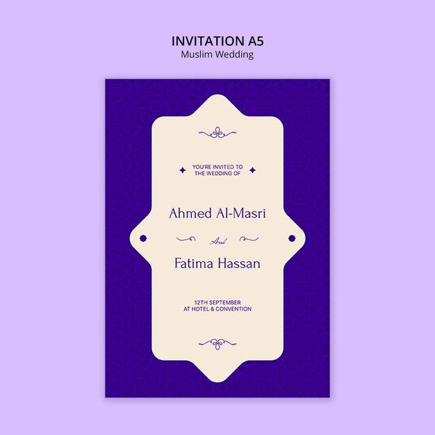 Muslim Wedding Template Design – Free Download