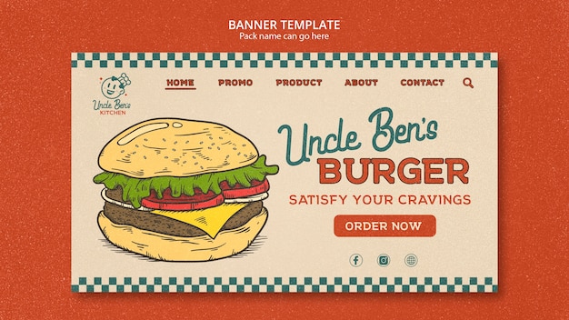 American Retro Restaurant Landing Page Template – Free Download