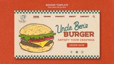 American Retro Restaurant Landing Page Template – Free Download