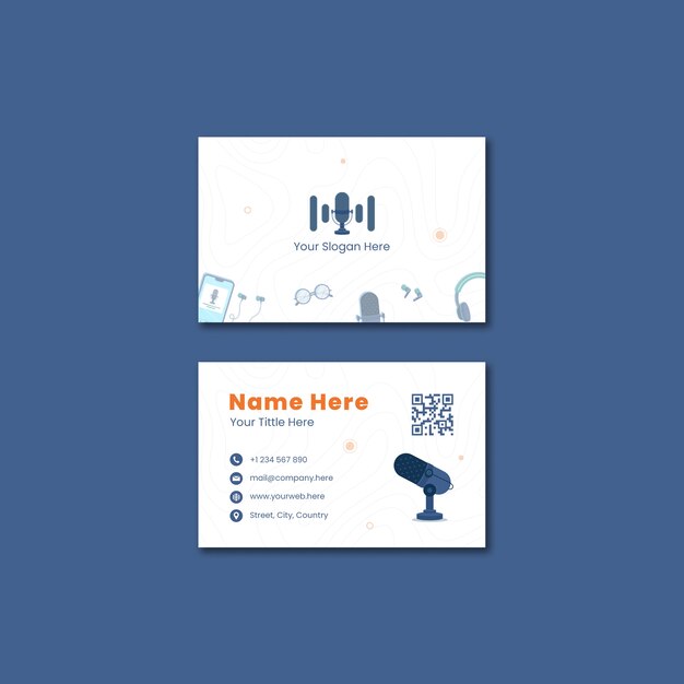 Business Card Template for Podcast on Air – Free Download