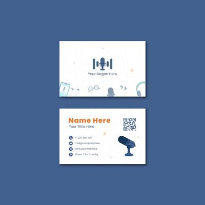 Business Card Template for Podcast on Air – Free Download