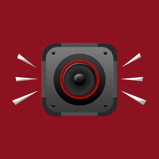 High Volume Speakers Against a Vibrant Red Background – Free Stock Photo for Download