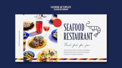 Flat Design Seafood Restaurant Template – Free Download